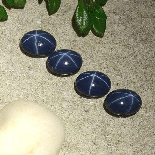3.91ctw Natural Azul oscuro Zafiro estrella, Ovalada, Opaco