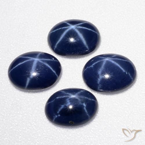 Gemas de zafiro estrella azul natural de 3,49 ct, corte óvalo, opaco