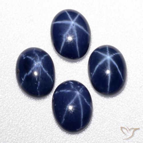 Gemas de zafiro estrella azul natural de 3,49 ct, corte óvalo, opaco