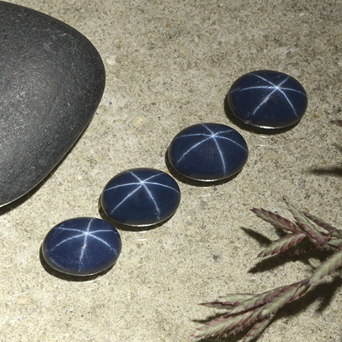 Gemas de zafiro estrella azul natural de 5,03 ct, corte óvalo, opaco