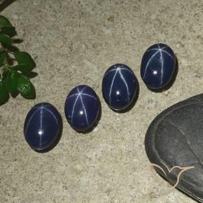 Gemas de Zafiro estrella Azul oscuro natural de 4.72 ct, Ovalada, Opaco