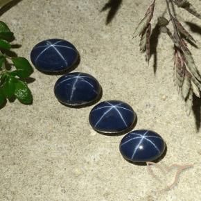 Gemas de Zafiro estrella Azul oscuro natural de 4.58 ct, Ovalada, Opaco