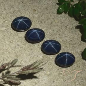 Gemas de zafiro estrella azul natural de 4,35 ct, corte óvalo, opaco