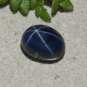 Zafiro estrella Azul marino intenso natural de 1.71 ct, Corte Óvalo, Opaco
