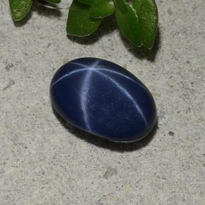 Zafiro estrella azul natural de 1,07 ct, corte óvalo, opaco