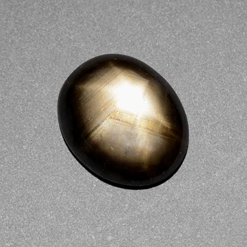 Zafiro estrella negro natural de 2,39 ct, corte óvalo, opaco