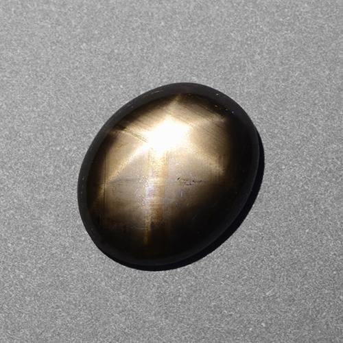 Zafiro estrella negro natural de 2,39 ct, corte óvalo, opaco
