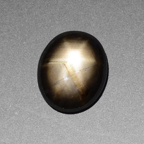 Zafiro estrella negro natural de 2,39 ct, corte óvalo, opaco