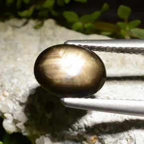 Zafiro estrella negro natural de 2,71 ct, corte óvalo, opaco