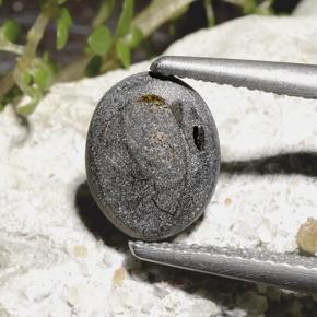 Zafiro estrella Negro natural de 2.78 ct, Corte Óvalo, Opaco