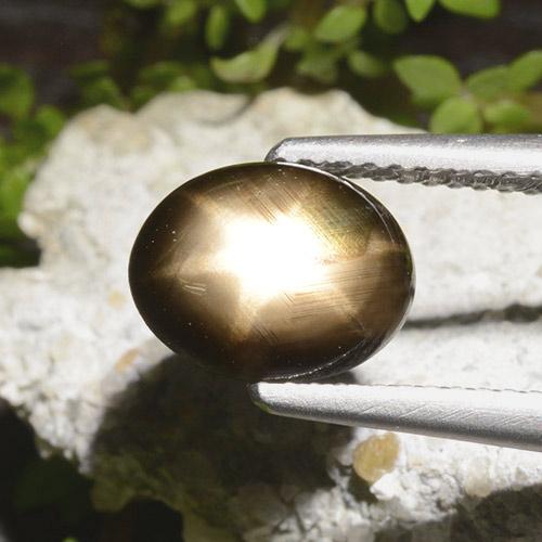 Zafiro estrella negro natural de 2,65 ct, corte óvalo, opaco