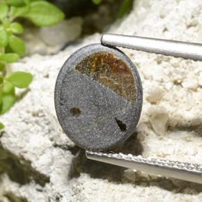 Zafiro estrella Negro natural de 2.32 ct, Corte Óvalo, Opaco