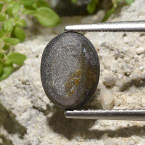 Zafiro estrella Negro natural de 3.33 ct, Corte Óvalo, Opaco