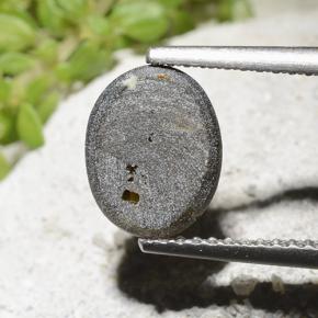 Zafiro estrella Negro natural de 2.54 ct, Corte Óvalo, Opaco