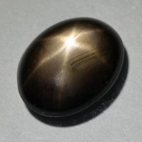 Zafiro estrella Negro natural de 2.25 ct, Corte Óvalo, Opaco