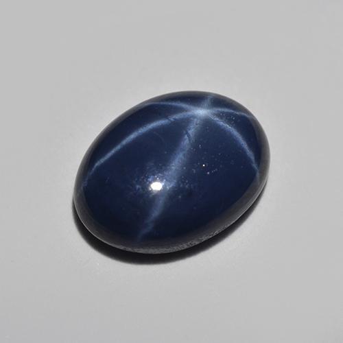 Zafiro estrella Azul oscuro natural de 1.10 ct, Corte Óvalo, Translúcido