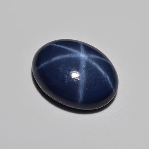 Zafiro estrella Azul oscuro natural de 1.10 ct, Corte Óvalo, Translúcido