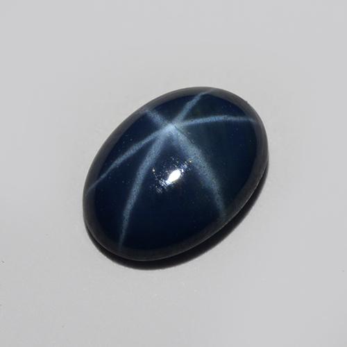 Zafiro estrella azul natural de 0,85 ct, corte óvalo, translúcido