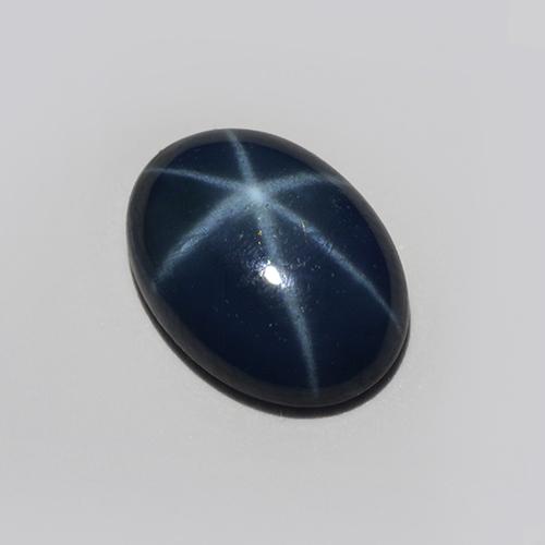 Zafiro estrella azul natural de 0,85 ct, corte óvalo, translúcido