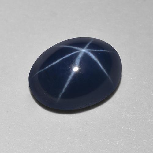 Zafiro estrella azul natural de 1,29 ct, corte óvalo, translúcido
