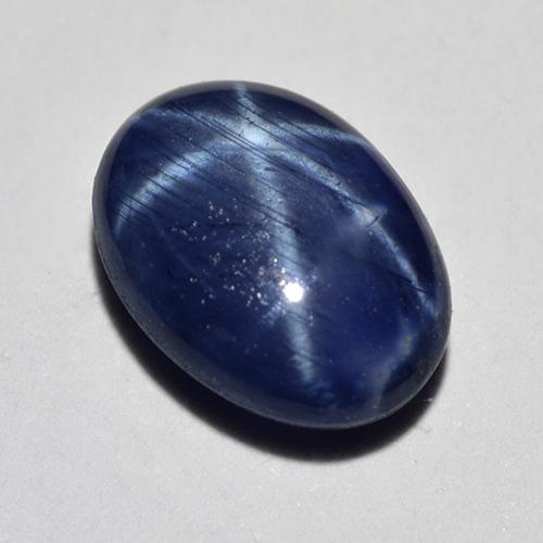 Zafiro estrella Azul oscuro natural de 1.12 ct, Corte Óvalo, Translúcido
