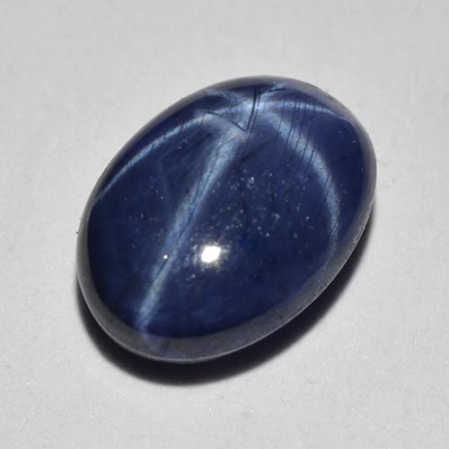 Zafiro estrella Azul oscuro natural de 1.12 ct, Corte Óvalo, Translúcido