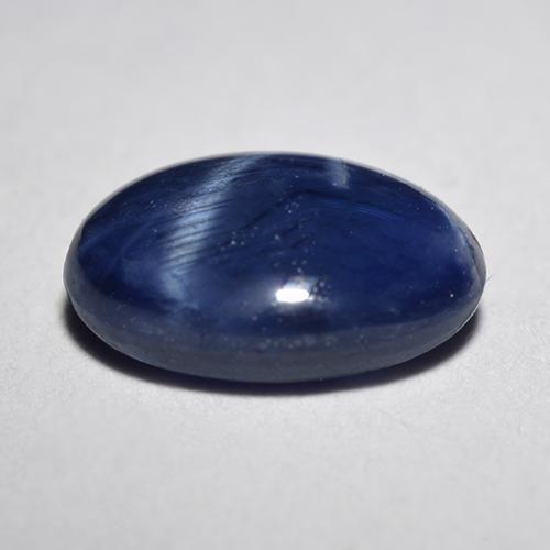 Zafiro estrella Azul oscuro natural de 1.12 ct, Corte Óvalo, Translúcido