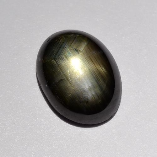 Zafiro estrella negro natural de 1,47 ct, corte óvalo, opaco