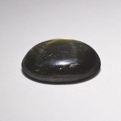 Zafiro estrella negro natural de 1,47 ct, corte óvalo, opaco