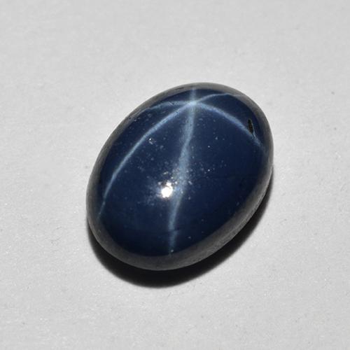 Zafiro estrella azul natural de 1,18 ct, corte óvalo, opaco