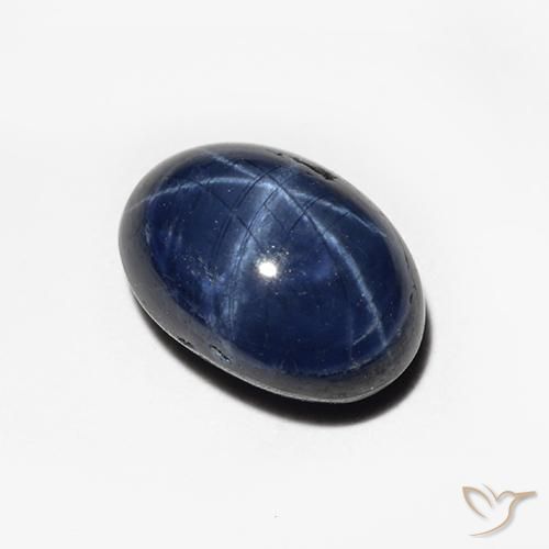 Zafiro estrella Azul noche natural de 1.51 ct, Ovalada, Opaco
