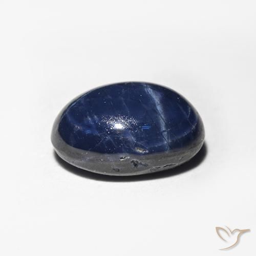 Zafiro estrella Azul noche natural de 1.51 ct, Ovalada, Opaco