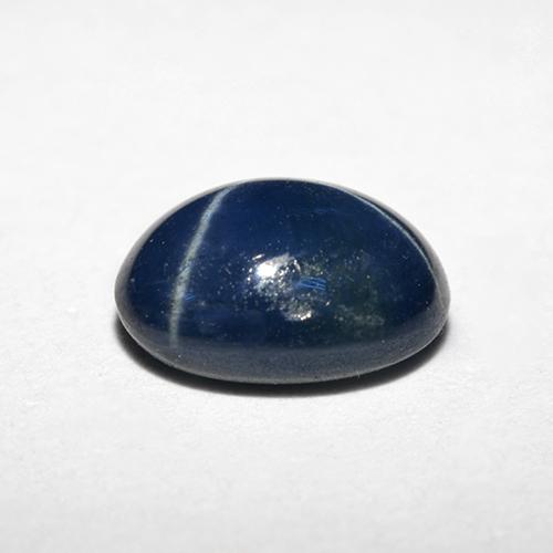 Zafiro estrella azul natural de 1,20 ct, corte óvalo, opaco