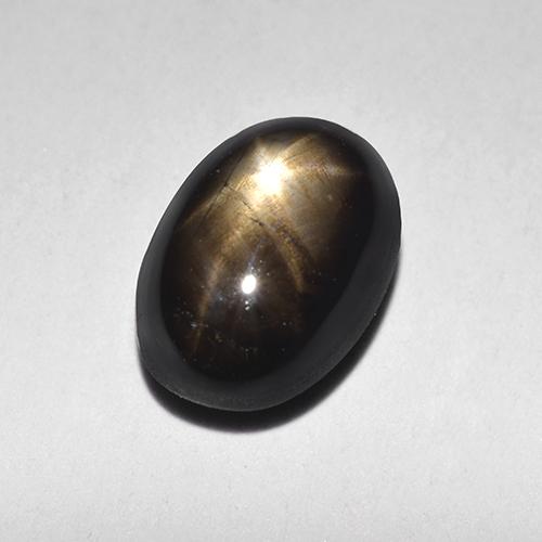 Zafiro estrella negro natural de 1,87 ct, corte óvalo, opaco