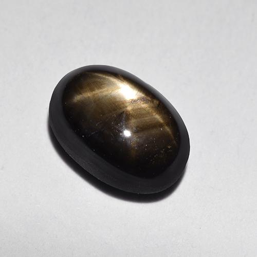 Zafiro estrella negro natural de 1,87 ct, corte óvalo, opaco