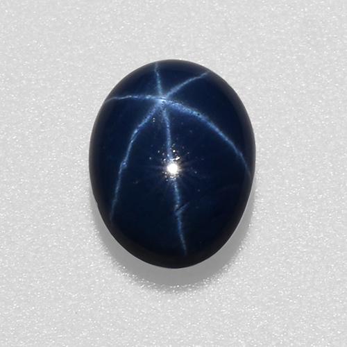 Zafiro estrella Azul oscuro natural de 1.07 ct, Corte Óvalo, Translúcido