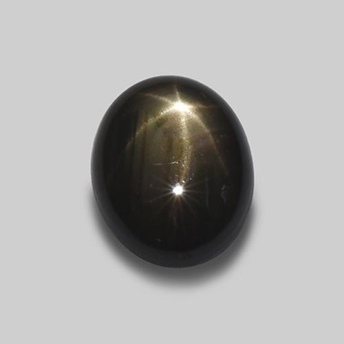 Zafiro estrella negro natural de 1,62 ct, corte óvalo, opaco