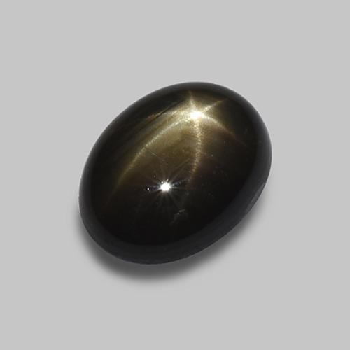 Zafiro estrella negro natural de 1,62 ct, corte óvalo, opaco