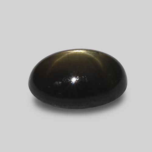 Zafiro estrella negro natural de 1,62 ct, corte óvalo, opaco