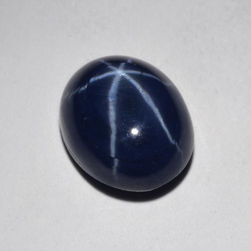 Zafiro estrella azul natural de 4,76 ct, corte óvalo, opaco