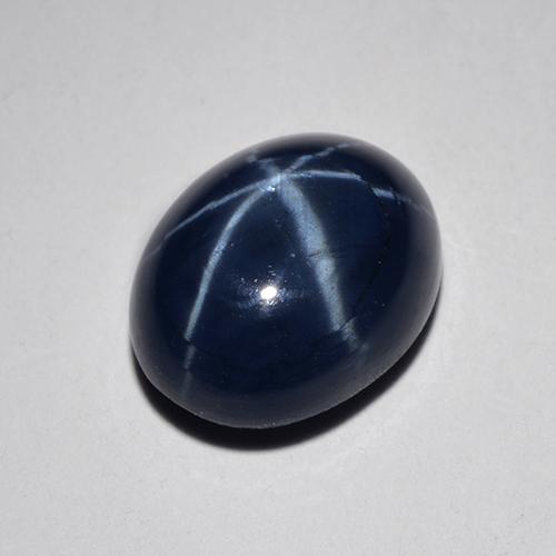 Zafiro estrella azul natural de 4,76 ct, corte óvalo, opaco