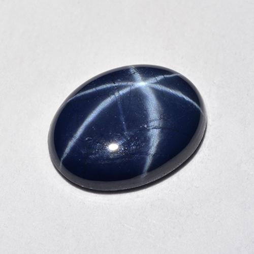 Zafiro estrella azul natural de 2,57 ct, corte óvalo, translúcido