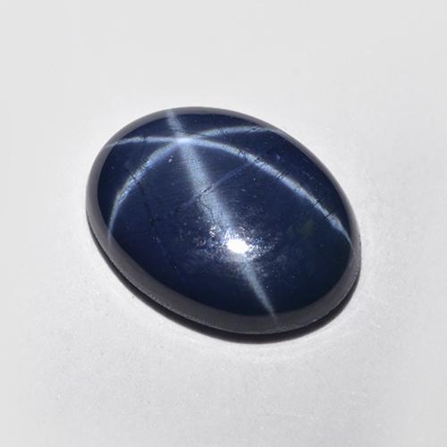 Zafiro estrella azul natural de 2,57 ct, corte óvalo, translúcido