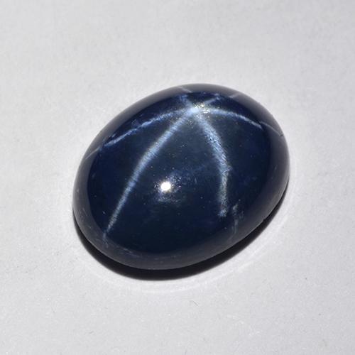Zafiro estrella Azul real natural de 3.89 ct, Corte Óvalo, Translúcido
