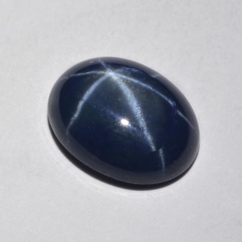 Zafiro estrella Azul real natural de 3.89 ct, Corte Óvalo, Translúcido