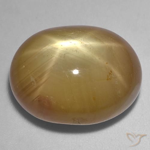 36.42ct Natural Dorado anaranjado Zafiro estrella, Ovalada, Opaco