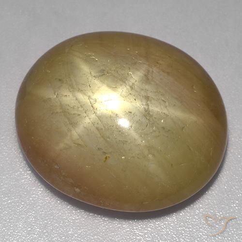 32.87ct Natural Dorado anaranjado Zafiro estrella, Ovalada, Opaco