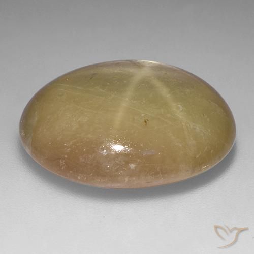 Zafiro estrella Dorado anaranjado natural de 32.87 ct, Ovalada, Opaco