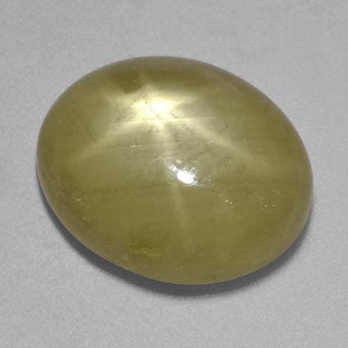 Zafiro estrella Amarillo dorado natural de 12.41 ct, Corte Óvalo, Opaco