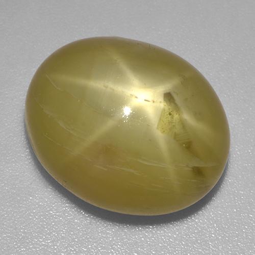 Zafiro estrella dorado natural de 18,61 ct, corte óvalo, opaco